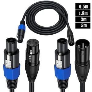 Speakon to XLR Extension Cable Braided Shield | for Stage PA DJ Monitors | Durable Audio Cord