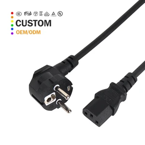 Wholesale EU 3 Pin Power Cable IEC C14 To C13 220V For Server/Consumer Electronics