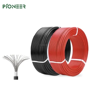 Red Black Stranded Solar Cable with XLPO Insulation 4mm/6mm/10mm Pv Cable Manufacturers for Industrial Solar System Application