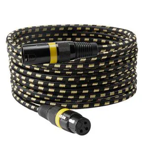 6 Pack 25 ft XLR Cable Gold-Plated 3-Pin Microphone Speaker Cord Wires Shielded Balanced DMX Male/Female Model D0100X3L6U2