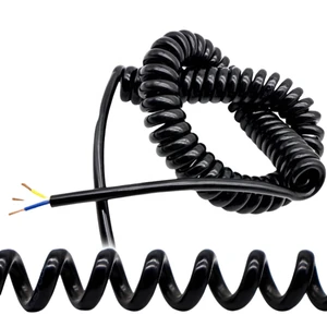 Best Selling PUR/PU/PVC Spiral Cable Spring Cable 2-core Stranded Copper Industrial Use Coiled Cable with IP68 Rating