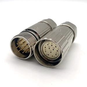 SVLEC Female Straight Field Wireable M23 Connector 12 Pin Crimp Terminal for Servo Motor