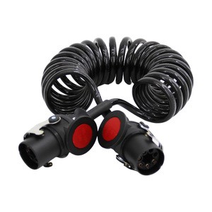 Heavy Duty Trailer Truck Cable 12V Copper 7 Way Electrical Trailer Cord Wire Coiled Cable