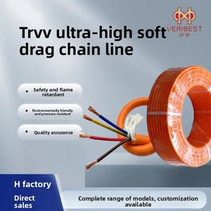 TRVV PVC Jacket Drag Chain Cable 300-500V Rated Voltage 10 Million Times Bending Resistant Highly Flexible Robot Machine Cable