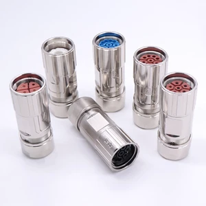 Linconn M23 Automotive Servo Motor Encoder Straight Connector Plug Male Female Gold-Plated Copper Contacts CE Certified 6/8/12