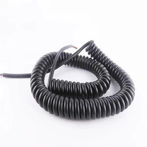 2*0.5/2*0.75 Square Black Fog Copper PVC Spring Wire High Elastic Telescopic Spiral Wire For Power Connection