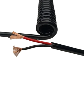 2-core 2.0mm² Spring Cable Pure Copper Core TPU Sheath Retractable Spiral Electrical / Power Wire for Industrial Equipment IPX67