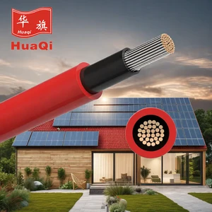HUAQI Flexible 6mm2 H1z2z2-K High Voltage Battery Power Cable Single Core Tin Plated Copper XLPE Solar Cable 1000/1500V