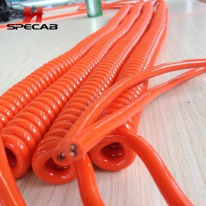High Flexibility PVC Insulated Spiral Wire 6*0.5mm Retractable Coiled Spring Cable for Industrial Auto