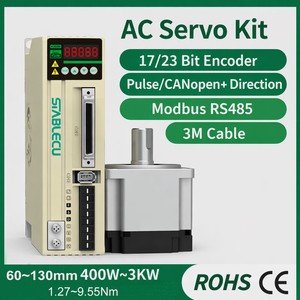 Precision Servo Motor with Drive 400w 750w 1kw 2kw 3kw 220VAC with 3m More Cable 1.27N.M 0.4KW Controller Drive Ac Servo System