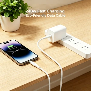 Hot Sales Customized USB C to Type C 240W Fast Charging Eco-Friendly Zinc Alloy Braiding Molding Data Cable for Camera