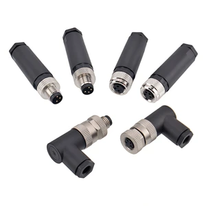 M8 Plastic 3 4 5 6 Pin D B Code Straight Bent Male Female Waterproof Servo Motor Aviation Connector