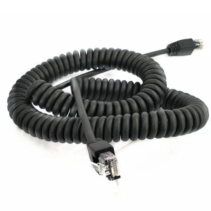 PU Jacket High Quality Ethernet Cable Coiled CAT5e 8P8C LAN Cable Spiral TPU Retractable RJ45 Network Cable
