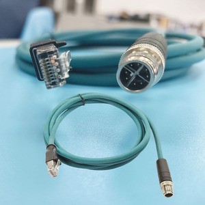 IP67 Industrial Sensor Cable M12 8-Pin Connector 22 AWG PVC Cable Wire RJ45 Ethernet Cable Wire
