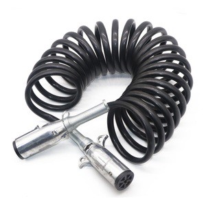 SYD 1197 Truck Trailer Wire Electrical Seven Core Spring Suzie Coil Spiral Power Cable for Brake System