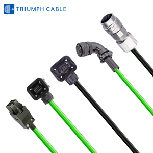 Industrial Automation Servo Motor Cable Hirose JST PLC Drag Chain Cable Servo Encoder Cable for Shinaide Mitsubishi Siemens