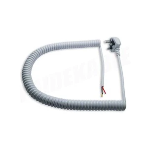 3x1mm2 Copper Spring Cord BS1363 13A Industrial UK Standard Spiral Power Cable with Plug PUR Jacket PE Insulation IP67