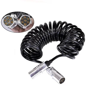 New 7 Pin Truck Electric Cable Trailer Truck Coiled Spiral Power Cable 5m Electrical Cable Assembly