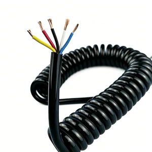 5-Core 16AWG Spring Spiral Cable 1 To 13m Length Power Wire Cable PU Coiled Cable