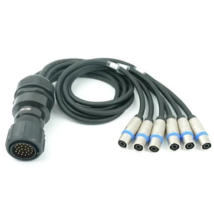25-core 25mm Audio Connector Speaker Cable for Stage Sound System One-to-six Breakout Straight-through Amplifier Connection