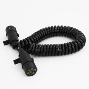 HJYAJZT Brand 7 Way Plug Trailer Flexible Electrical Cable Wire 7 Electrical Cable Truck Parts 7 Core 24v Trailer Spiral Cable