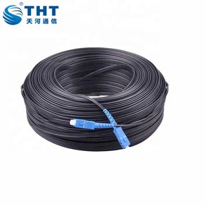 Indoor Outdoor 1 2 Core Preconnected Patchcord SC/APC SC LC UPC APC SC-SC FTTH Flat Drop Cable Jumper Fiber Optic Patch Cable