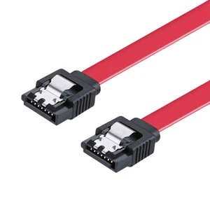 Red SATA 3.0 6Gbps 7Pin Straight Shielded Metal Clasp 50cm PVC Jacket Cable for IOS Car Computer Camera Printer Data