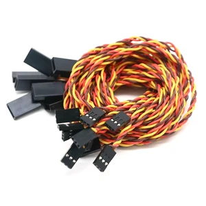 JR Futaba 22AWG 45CM 50CM Anti-Interference Male to Female Servo Extension Wire Twisted Cable for RC Drone Airplane Parts