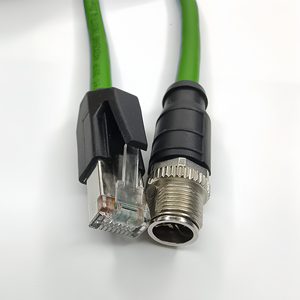 High Flex Industrial Ethernet Cable M12 X-Coded 8-Pin RJ45 10Gbps Shielded PVC IP67 Cable Drag Chain Factory Automation Systems