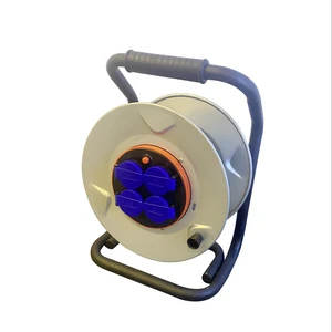 ANTI-TWIST 50m Waterproof Copper Cable Center Fixed 250V Rated 16A Metal Extension Cord Reel for Consumer Electronics
