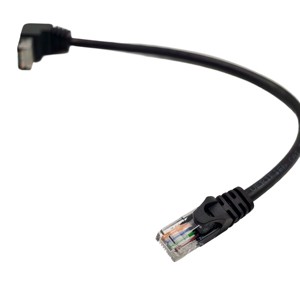 Industrial Cat6 Right Angle RJ45 Ethernet Patch Cable for Space Saving LAN and Router Custom Cable Assembly