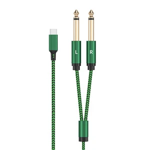 Type-C to 2X 6.35mm AUX Audio Cable for Electric Guitars & Keyboards Professional Stage Performance Use