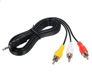 Top Grade Gold-Plated 3 RCA Male AV Cable, Stable Transmission Stereo Cable for TV Speaker Game Console Custom Wiring Harness