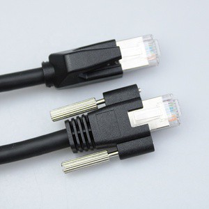 Factory Sale Industrial Camera Gigabit Ethernet Cable Cat6 High Flexibility Double Shielded Drag Chain Cable with Lock Screw