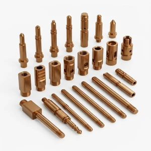 IATF 16949 High Precision Red Copper CNC Machining Parts Electrical Contact Pin Connector Terminal For Engineering Automotive