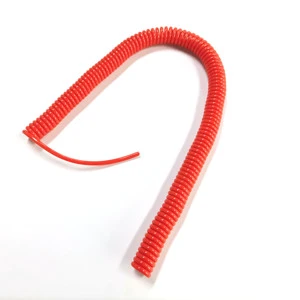 High Elasticity 4 Core 4x24awg Spiral Coiled Cable Spring Cable Stranded Orange Spiral Cable Electrical Wire for Telescopic