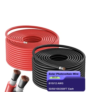 12AWG (4mm²) Solar Panel Extension Cable PV Tinned Copper Wire for Outdoor Home Off-Grid Photovoltaic Systems