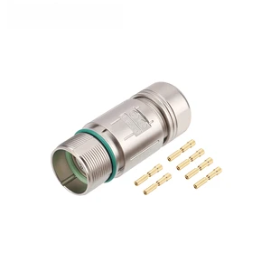 Servo Motor Encoder Copper Alloy Housing 6 8 12 17 19 Pin Socket M623 Industrial Plug Connector