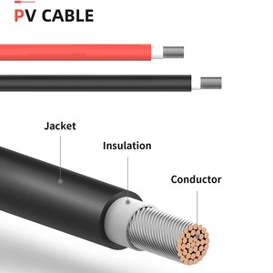 Solar Cable XLPO Insulation 1.5mm-10mm for Solar Battery Panel Power Station with 1kV Voltage IP54 Rating