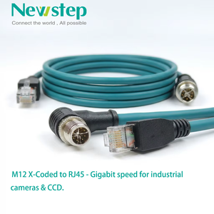 M12 X-Coded 8 Pin Male to RJ45 Cat6A Ethernet Cable Shielded GigE Vision Cable for Cognex Keyence Industrial Camera