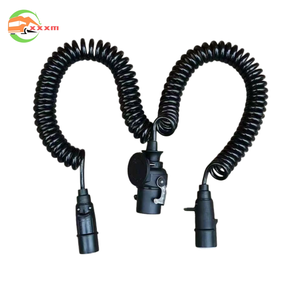 European Style 15 Pin 24V TPU 2x7 Pin Spiral Trailer Cable for Trailers
