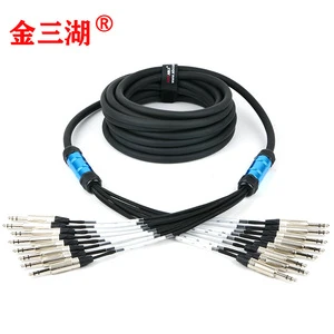 8-Channel 6.35mm Stereo Plug Audio Cable 3-Core Connection Enhanced Audio Signal Multi-Channel Stage Lighting Equipment Metal