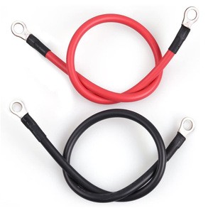 Custom Solar Inverter Battery Cable 4/0 2/0 1/0 Tinned Copper Flex Cable Black Red High Current Power Ground IP68