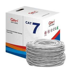 High-Speed SFTP 10G Cat7 22awg 0.58mm Pure Copper Communication Cable Wooden/Plastic Reel Packing
