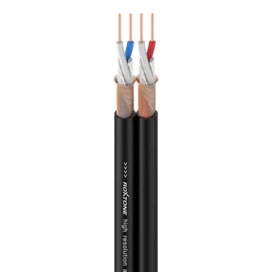 ROXTONE AC020 PVC Insulated Flat Audio Cable-26AWG-2 X 2 X 0.14 Copper Spiral Shielding 90% Shielding Factor-PE 1.2mm Conductor