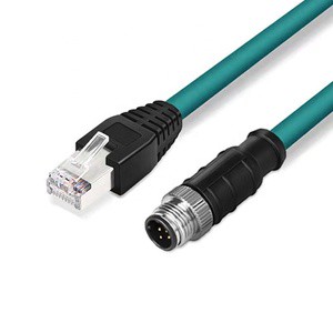 4 Pin M12 Waterproof Connector to RJ45 Industrial Ethernet Cable