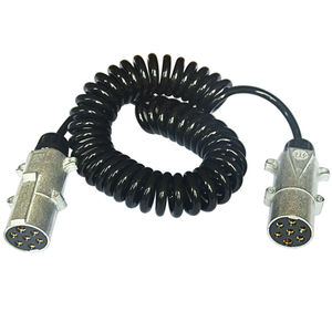 Custom Truck Parts Black Flex Retractable 7 Core Spring Cable 7 Pin Wire Spiral Power Cable for Trailer