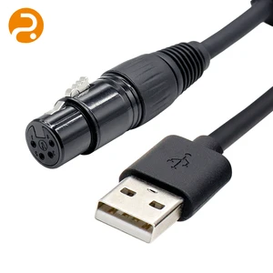 Custom USB 4-Pin XLR Female Data Cable | OFC Conductor PVC Insulated Shielded 500mm 12V Audio/Industrial Wiring Harness