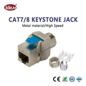 CAT8 Shielded Keystone Jack, 8P8C RJ45 Ethernet Module, Toolless Cat8/Cat6A Network Cable Connector for High Speed Data Center