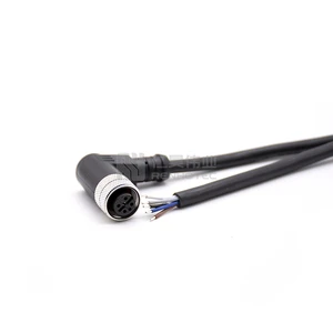 M12 4pin Female Connector 2m Cable for I/O M5 M8 M12 M16 M23 Connector Waterproof Cable